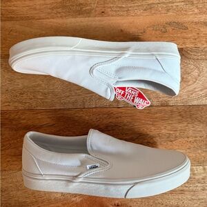 Vans Classic White Canvas Slip-Ons